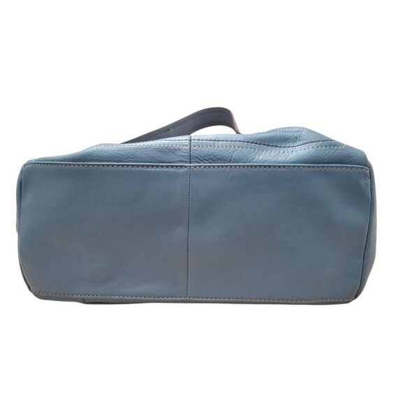 Franklin Covey Women's Blue Leather Shoulder Purse Bag Multi Pockets Medium - Picture 5 of 8